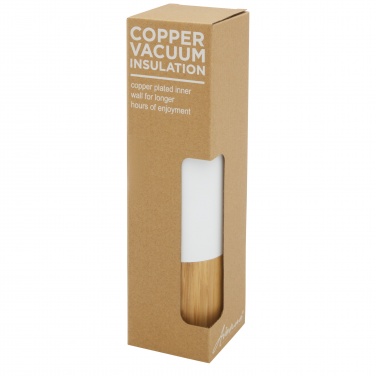 Logo trade corporate gifts image of: Torne 540 ml copper vacuum insulated stainless steel bottle with bamboo outer wall