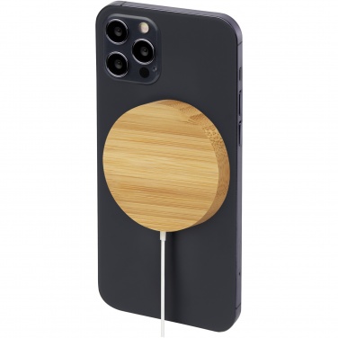 Logotrade promotional giveaway picture of: Atra 10W bamboo magnetic wireless charging pad