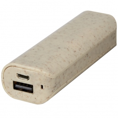 Logo trade promotional merchandise picture of: Yoko 1200mAh wheat straw power bank