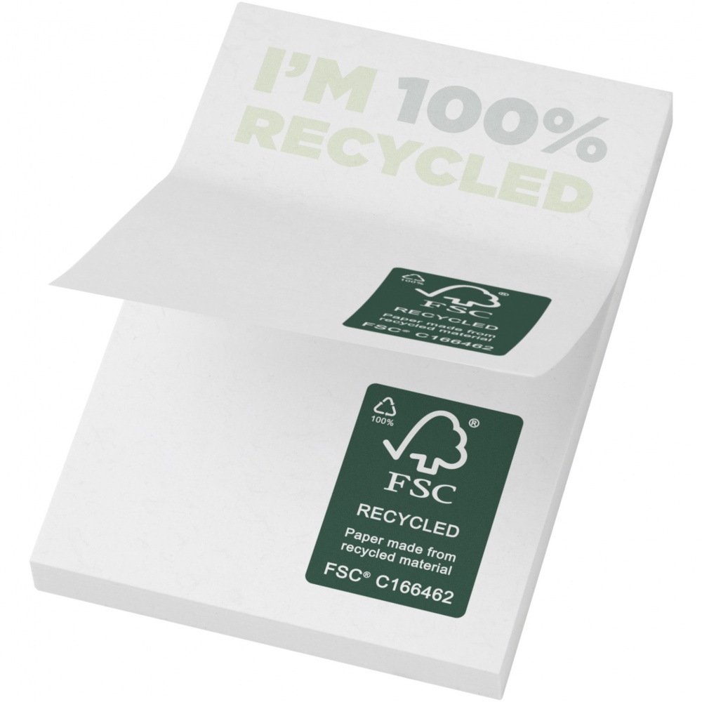 Logo trade corporate gifts image of: Sticky-Mate® recycled sticky notes 50 x 75 mm