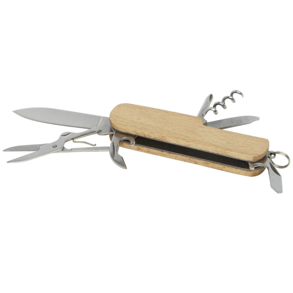 Logo trade promotional merchandise picture of: Richard 7-function wooden pocket knife