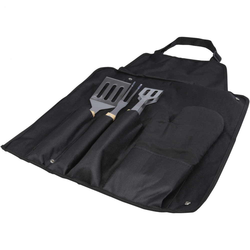 Logo trade advertising products image of: Gril 3-piece BBQ tools set and glove 