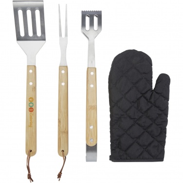 Logo trade corporate gifts picture of: Gril 3-piece BBQ tools set and glove 