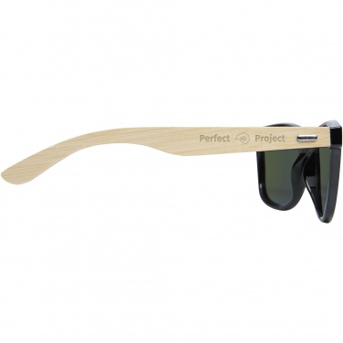 Logo trade promotional merchandise photo of: Taiyō rPET/bamboo mirrored polarized sunglasses in gift box