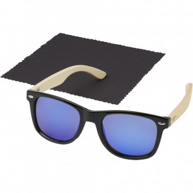 Logo trade promotional giveaways image of: Taiyō rPET/bamboo mirrored polarized sunglasses in gift box