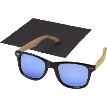 Logo trade corporate gifts image of: Hiru rPET/wood mirrored polarized sunglasses in gift box