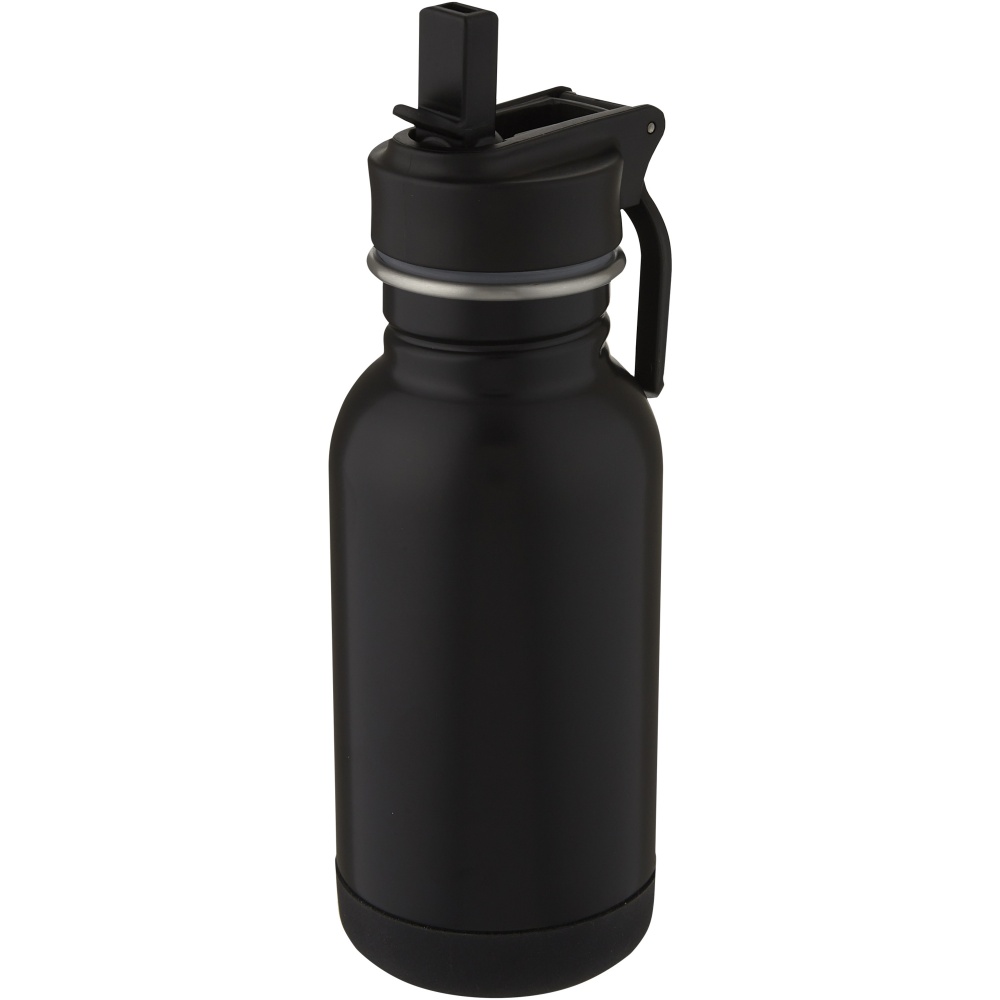 Logo trade promotional giveaways image of: Lina 400 ml stainless steel sport bottle with straw and loop