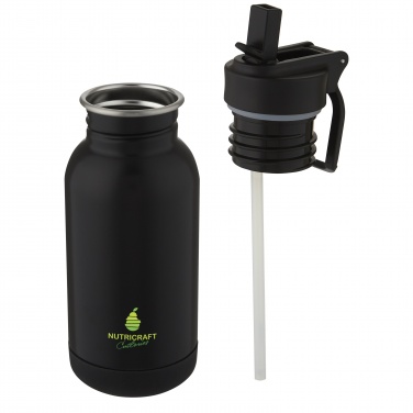 Logo trade corporate gifts picture of: Lina 400 ml stainless steel sport bottle with straw and loop