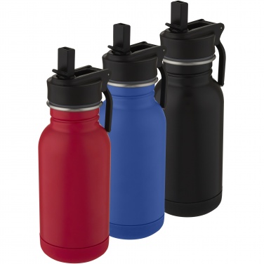 Logo trade promotional giveaway photo of: Lina 400 ml stainless steel sport bottle with straw and loop