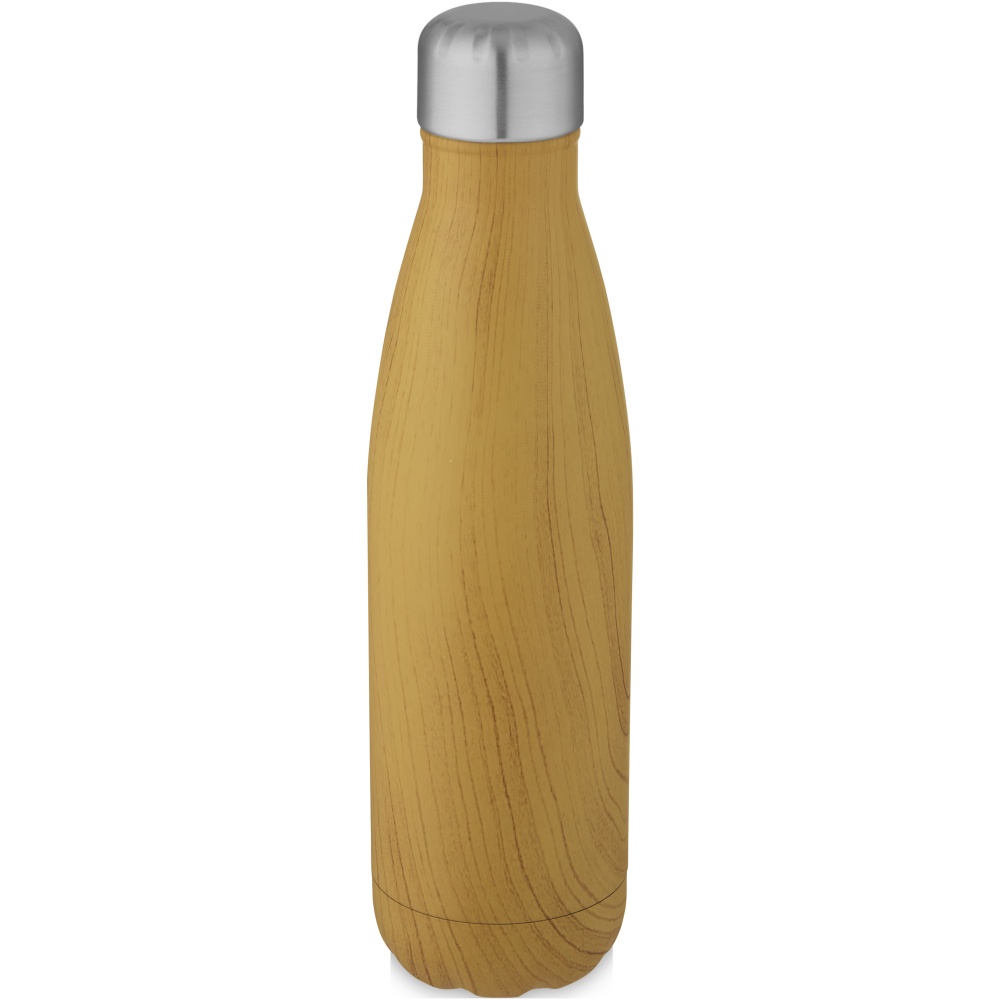 Logo trade promotional items image of: Cove 500 ml vacuum insulated stainless steel bottle with wood print