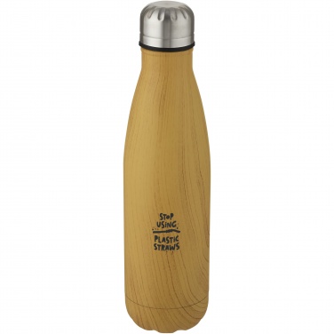 Logo trade promotional item photo of: Cove 500 ml vacuum insulated stainless steel bottle with wood print