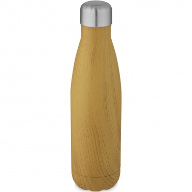 Logo trade promotional gifts image of: Cove 500 ml vacuum insulated stainless steel bottle with wood print