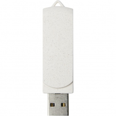 Logo trade promotional gifts picture of: Rotate 4GB wheat straw USB flash drive