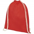 Orissa 140 g/m² organic cotton drawstring bag 5L, Red