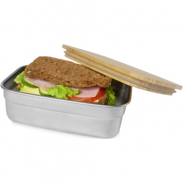 Logo trade promotional gift photo of: Tite stainless steel lunch box with bamboo lid