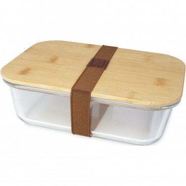 Logo trade promotional item photo of: Roby glass lunch box with bamboo lid