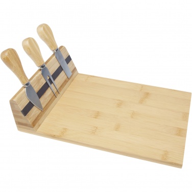 Logo trade business gift photo of: Mancheg bamboo magnetic cheese board and tools