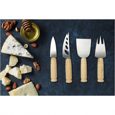 Logotrade advertising products photo of: Cheds 4-piece bamboo cheese set