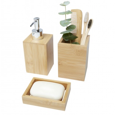 Logotrade promotional giveaway image of: Hedon 3-piece bamboo bathroom set