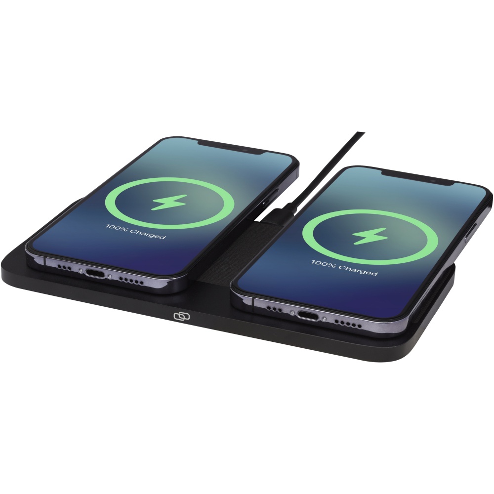 Logo trade corporate gifts image of: Hybrid 15W premium dual wireless charging pad