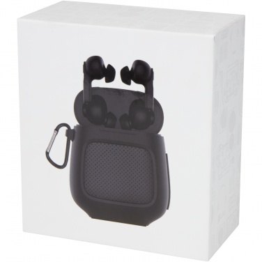 Logo trade promotional giveaways image of: Remix auto pair True Wireless earbuds and speaker