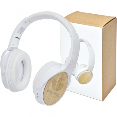 Logo trade promotional gifts picture of: Athos bamboo Bluetooth® headphones with microphone