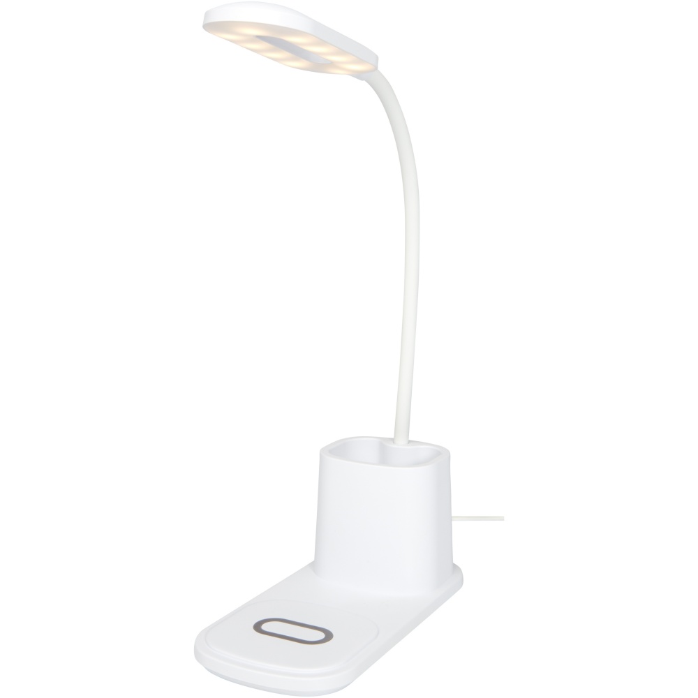 Logotrade advertising products photo of: Bright desk lamp and organizer with wireless charger