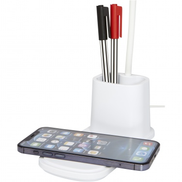 Logo trade promotional giveaways picture of: Bright desk lamp and organizer with wireless charger