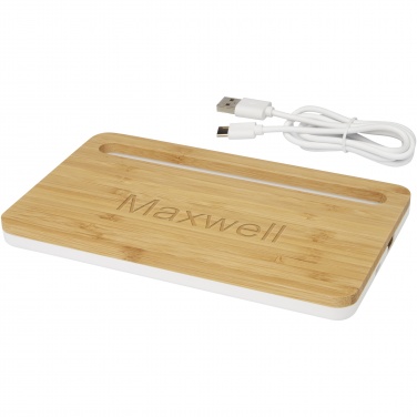 Logo trade business gifts image of: Medake 10W bamboo wireless charger