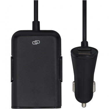 Logo trade corporate gifts picture of: Pilot dual car charger with QC 3.0 dual back seat extended charger