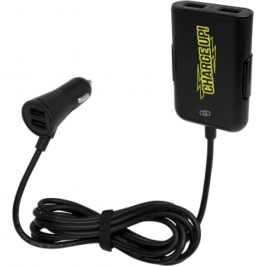 Logotrade promotional item image of: Pilot dual car charger with QC 3.0 dual back seat extended charger