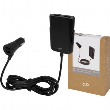 Logotrade promotional merchandise picture of: Pilot dual car charger with QC 3.0 dual back seat extended charger