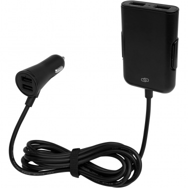 Logo trade promotional items picture of: Pilot dual car charger with QC 3.0 dual back seat extended charger