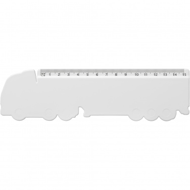 Logo trade corporate gift photo of: Tait 15 cm lorry-shaped recycled plastic ruler