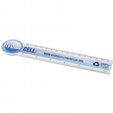 Logo trade promotional merchandise picture of: Tait 15 cm circle-shaped recycled plastic ruler 