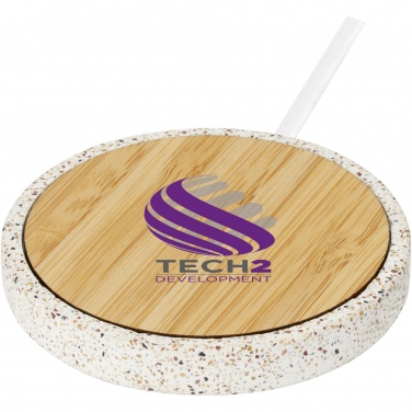 Logotrade promotional merchandise photo of: Terrazzo 10W wireless bamboo charging pad