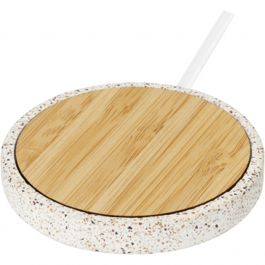 Logo trade promotional merchandise photo of: Terrazzo 10W wireless bamboo charging pad