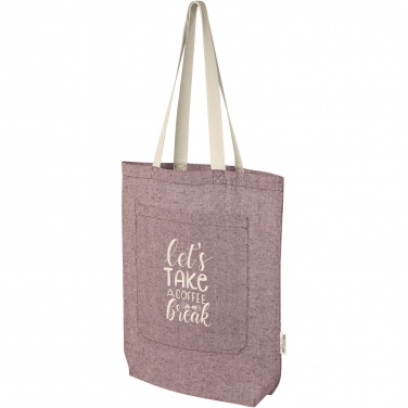 Logotrade promotional product picture of: Pheebs 150 g/m² recycled cotton tote bag with front pocket 9L