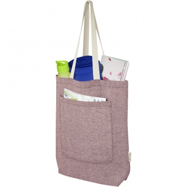 Logo trade promotional gifts picture of: Pheebs 150 g/m² recycled cotton tote bag with front pocket 9L