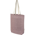 Pheebs 150 g/m² recycled cotton tote bag with front pocket 9L, Heather maroon