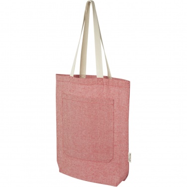 Logo trade corporate gifts image of: Pheebs 150 g/m² recycled cotton tote bag with front pocket 9L