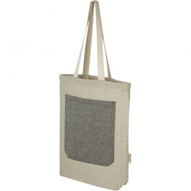 Logo trade promotional giveaway photo of: Pheebs 150 g/m² recycled cotton tote bag with front pocket 9L