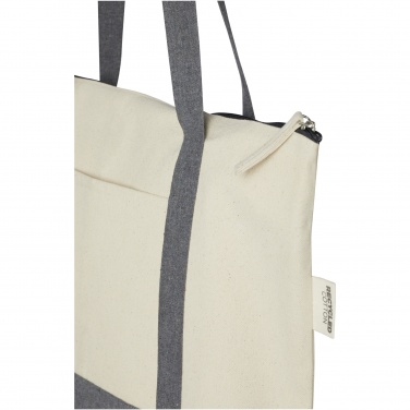 Logotrade promotional merchandise image of: Repose 320 g/m² recycled cotton zippered tote bag 10L