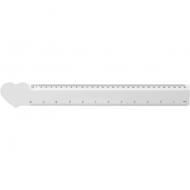 Logo trade promotional products image of: Tait 30cm heart-shaped recycled plastic ruler