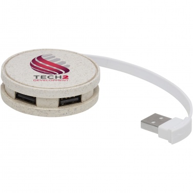 Logo trade promotional merchandise picture of: Kenzu wheat straw USB hub