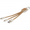 Bates wheat straw and cork 3-in-1 charging cable, Natural