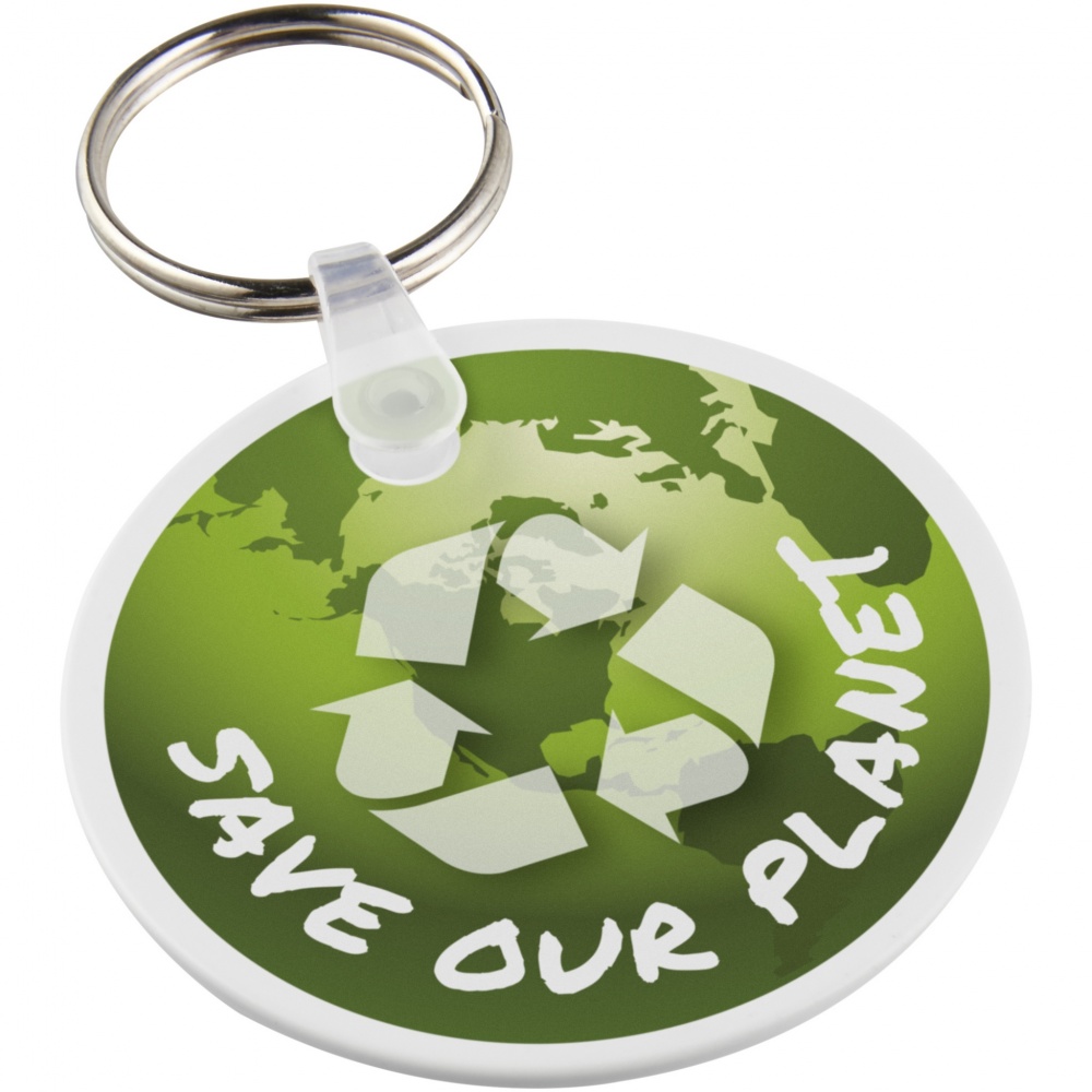 Logo trade promotional products image of: Tait circle-shaped recycled keychain