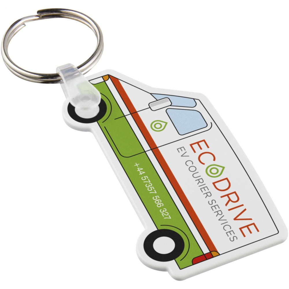 Logotrade advertising product image of: Tait van-shaped recycled keychain