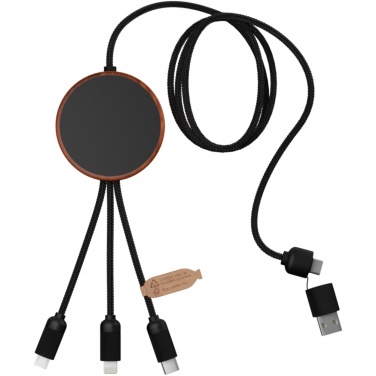 Logotrade advertising products photo of: SCX.design C40 5-in-1 rPET light-up logo charging cable and 10W charging pad