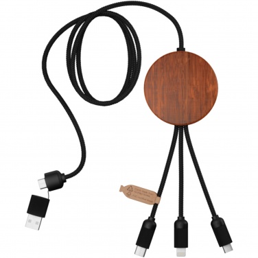 Logotrade business gift image of: SCX.design C40 5-in-1 rPET light-up logo charging cable and 10W charging pad